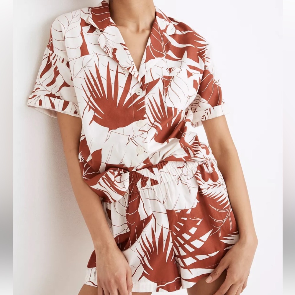 Madewell Tropical Print Pajama Set: XS Top & M Short